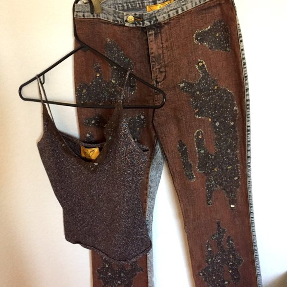BRAND NEW! Ane Jeans and Sparkly Tank - Picture 1 of 7